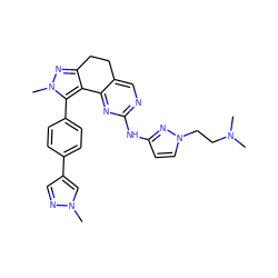 CN(C)CCn1ccc(Nc2ncc3c(n2)-c2c(nn(C)c2-c2ccc(-c4cnn(C)c4)cc2)CC3)n1 ZINC000205269091