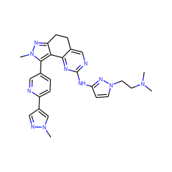 CN(C)CCn1ccc(Nc2ncc3c(n2)-c2c(nn(C)c2-c2ccc(-c4cnn(C)c4)nc2)CC3)n1 ZINC000224957545