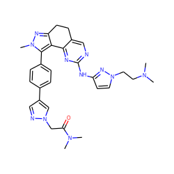 CN(C)CCn1ccc(Nc2ncc3c(n2)-c2c(nn(C)c2-c2ccc(-c4cnn(CC(=O)N(C)C)c4)cc2)CC3)n1 ZINC000224948496