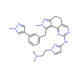 CN(C)CCn1ccc(Nc2ncc3c(n2)-c2c(nn(C)c2Cc2cccc(-c4cnn(C)c4)c2)CC3)n1 ZINC000205265711