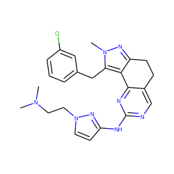 CN(C)CCn1ccc(Nc2ncc3c(n2)-c2c(nn(C)c2Cc2cccc(Cl)c2)CC3)n1 ZINC000169702311