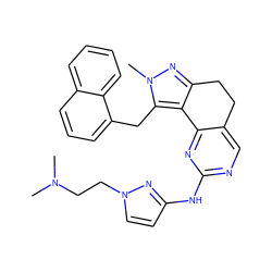 CN(C)CCn1ccc(Nc2ncc3c(n2)-c2c(nn(C)c2Cc2cccc4ccccc24)CC3)n1 ZINC000169702277