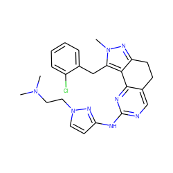 CN(C)CCn1ccc(Nc2ncc3c(n2)-c2c(nn(C)c2Cc2ccccc2Cl)CC3)n1 ZINC000169702274