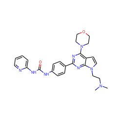 CN(C)CCn1ccc2c(N3CCOCC3)nc(-c3ccc(NC(=O)Nc4ccccn4)cc3)nc21 ZINC000049087792