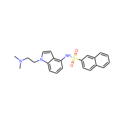 CN(C)CCn1ccc2c(NS(=O)(=O)c3ccc4ccccc4c3)cccc21 ZINC000013611668