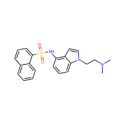 CN(C)CCn1ccc2c(NS(=O)(=O)c3cccc4ccccc34)cccc21 ZINC000013611667