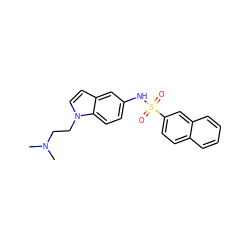 CN(C)CCn1ccc2cc(NS(=O)(=O)c3ccc4ccccc4c3)ccc21 ZINC000013611672