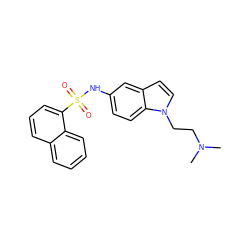 CN(C)CCn1ccc2cc(NS(=O)(=O)c3cccc4ccccc34)ccc21 ZINC000013611671