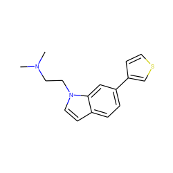 CN(C)CCn1ccc2ccc(-c3ccsc3)cc21 ZINC000013587949