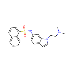 CN(C)CCn1ccc2ccc(NS(=O)(=O)c3cccc4ccccc34)cc21 ZINC000013611694