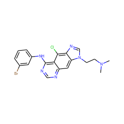 CN(C)CCn1cnc2c(Cl)c3c(Nc4cccc(Br)c4)ncnc3cc21 ZINC000013746786