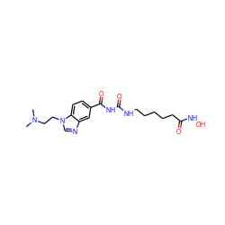 CN(C)CCn1cnc2cc(C(=O)NC(=O)NCCCCCC(=O)NO)ccc21 ZINC000049037521