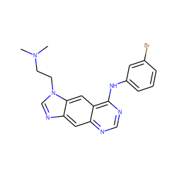 CN(C)CCn1cnc2cc3ncnc(Nc4cccc(Br)c4)c3cc21 ZINC000003815095