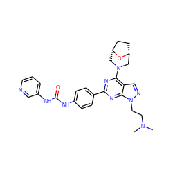 CN(C)CCn1ncc2c(N3C[C@@H]4CC[C@H](C3)O4)nc(-c3ccc(NC(=O)Nc4cccnc4)cc3)nc21 ZINC000045253944