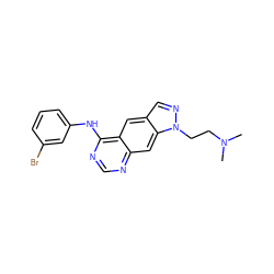 CN(C)CCn1ncc2cc3c(Nc4cccc(Br)c4)ncnc3cc21 ZINC000003815233