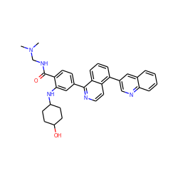 CN(C)CNC(=O)c1ccc(-c2nccc3c(-c4cnc5ccccc5c4)cccc23)cc1NC1CCC(O)CC1 ZINC000145503269