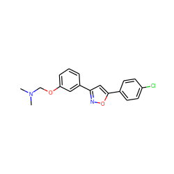 CN(C)COc1cccc(-c2cc(-c3ccc(Cl)cc3)on2)c1 ZINC000028381860