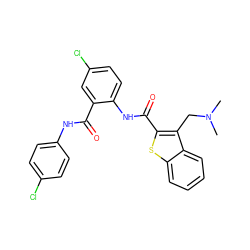 CN(C)Cc1c(C(=O)Nc2ccc(Cl)cc2C(=O)Nc2ccc(Cl)cc2)sc2ccccc12 ZINC000014963631