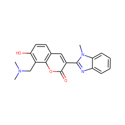 CN(C)Cc1c(O)ccc2cc(-c3nc4ccccc4n3C)c(=O)oc12 ZINC000000044955