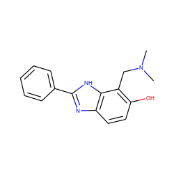 CN(C)Cc1c(O)ccc2nc(-c3ccccc3)[nH]c12 ZINC000084614467