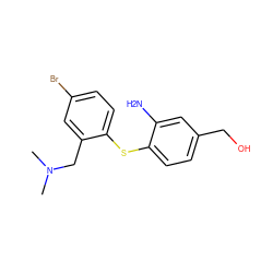 CN(C)Cc1cc(Br)ccc1Sc1ccc(CO)cc1N ZINC000028966147