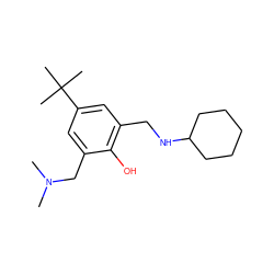 CN(C)Cc1cc(C(C)(C)C)cc(CNC2CCCCC2)c1O ZINC000001679494