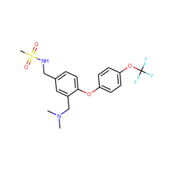 CN(C)Cc1cc(CNS(C)(=O)=O)ccc1Oc1ccc(OC(F)(F)F)cc1 ZINC000040933527