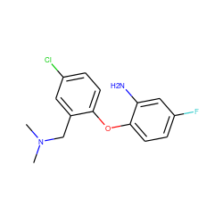 CN(C)Cc1cc(Cl)ccc1Oc1ccc(F)cc1N ZINC000028898576