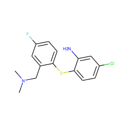 CN(C)Cc1cc(F)ccc1Sc1ccc(Cl)cc1N ZINC000028898597