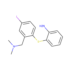 CN(C)Cc1cc(I)ccc1Sc1ccccc1N ZINC000095593142