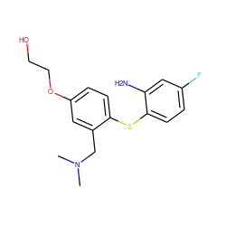 CN(C)Cc1cc(OCCO)ccc1Sc1ccc(F)cc1N ZINC000028870444