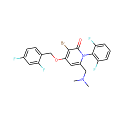 CN(C)Cc1cc(OCc2ccc(F)cc2F)c(Br)c(=O)n1-c1c(F)cccc1F ZINC000072173010