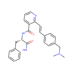 CN(C)Cc1ccc(/C=C/c2ncccc2C(=O)N[C@@H](Cc2ccccc2)C(N)=O)cc1 ZINC000026467169