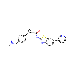 CN(C)Cc1ccc([C@H]2C[C@@H]2C(=O)Nc2nc3ccc(-c4cccnc4)cc3s2)cc1 ZINC000095921411