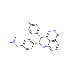 CN(C)Cc1ccc([C@H]2Nc3cccc4c(=O)[nH]nc(c34)[C@H]2c2ccc(F)cc2)cc1 ZINC000068201028