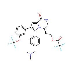 CN(C)Cc1ccc(-c2c(-c3cccc(OC(F)(F)F)c3)cc3n2[C@H](CCOC(=O)C(F)(F)F)CNC3=O)cc1 ZINC000223647804