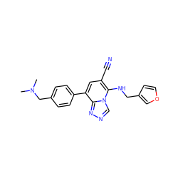 CN(C)Cc1ccc(-c2cc(C#N)c(NCc3ccoc3)n3cnnc23)cc1 ZINC001772616670