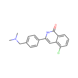 CN(C)Cc1ccc(-c2cc3c(Cl)cccc3c(=O)[nH]2)cc1 ZINC000204934438