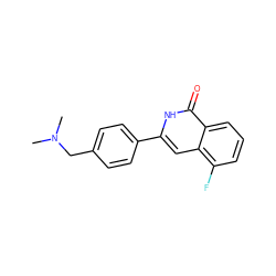 CN(C)Cc1ccc(-c2cc3c(F)cccc3c(=O)[nH]2)cc1 ZINC000204934460