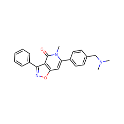 CN(C)Cc1ccc(-c2cc3onc(-c4ccccc4)c3c(=O)n2C)cc1 ZINC000001578606