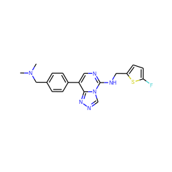 CN(C)Cc1ccc(-c2cnc(NCc3ccc(F)s3)n3cnnc23)cc1 ZINC001772630273