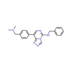 CN(C)Cc1ccc(-c2cnc(NCc3ccccc3)n3cnnc23)cc1 ZINC001772573855