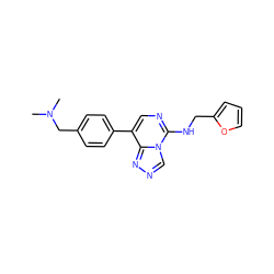 CN(C)Cc1ccc(-c2cnc(NCc3ccco3)n3cnnc23)cc1 ZINC001772579475