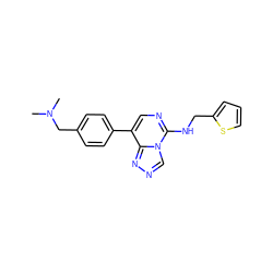 CN(C)Cc1ccc(-c2cnc(NCc3cccs3)n3cnnc23)cc1 ZINC001772602606