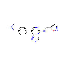 CN(C)Cc1ccc(-c2cnc(NCc3ccno3)n3cnnc23)cc1 ZINC001772597511