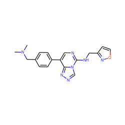 CN(C)Cc1ccc(-c2cnc(NCc3ccon3)n3cnnc23)cc1 ZINC001772601292