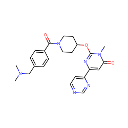 CN(C)Cc1ccc(C(=O)N2CCC(Oc3nc(-c4ccncn4)cc(=O)n3C)CC2)cc1 ZINC000205415375