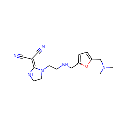 CN(C)Cc1ccc(CNCCN2CCNC2=C(C#N)C#N)o1 ZINC000002010401