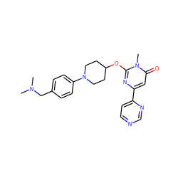 CN(C)Cc1ccc(N2CCC(Oc3nc(-c4ccncn4)cc(=O)n3C)CC2)cc1 ZINC000146536320