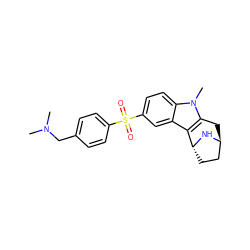 CN(C)Cc1ccc(S(=O)(=O)c2ccc3c(c2)c2c(n3C)C[C@H]3CC[C@H]2N3)cc1 ZINC000100632296